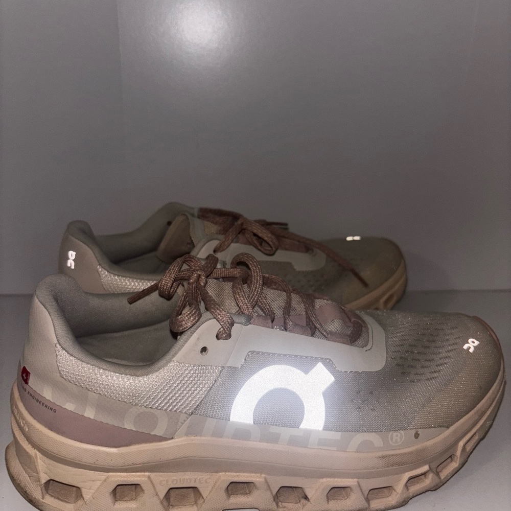 Nude and Brown Athletic Sneakers